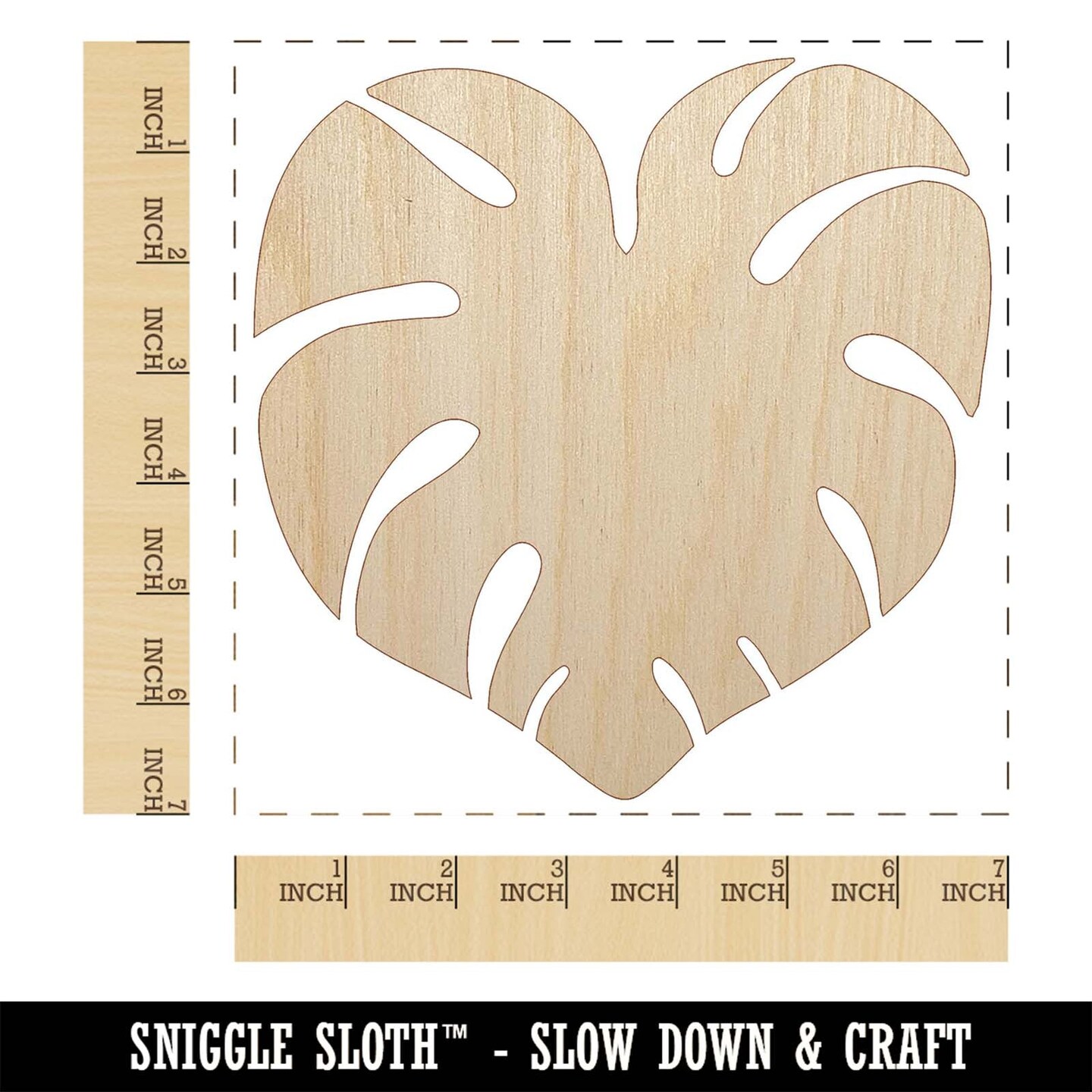 Monstera Leaf Swiss Cheese Plant Unfinished Wood Shape Piece Cutout for DIY Craft Projects