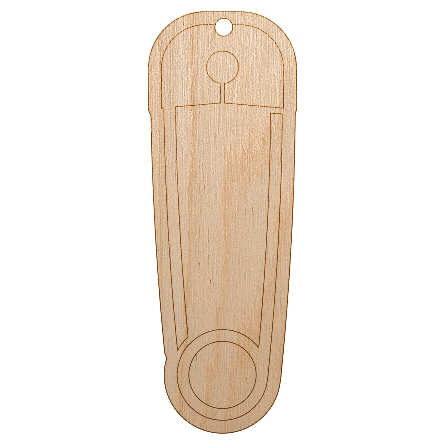 Safety Pin Unfinished Craft Wood Holiday Christmas Tree DIY Pre-Drilled Ornament