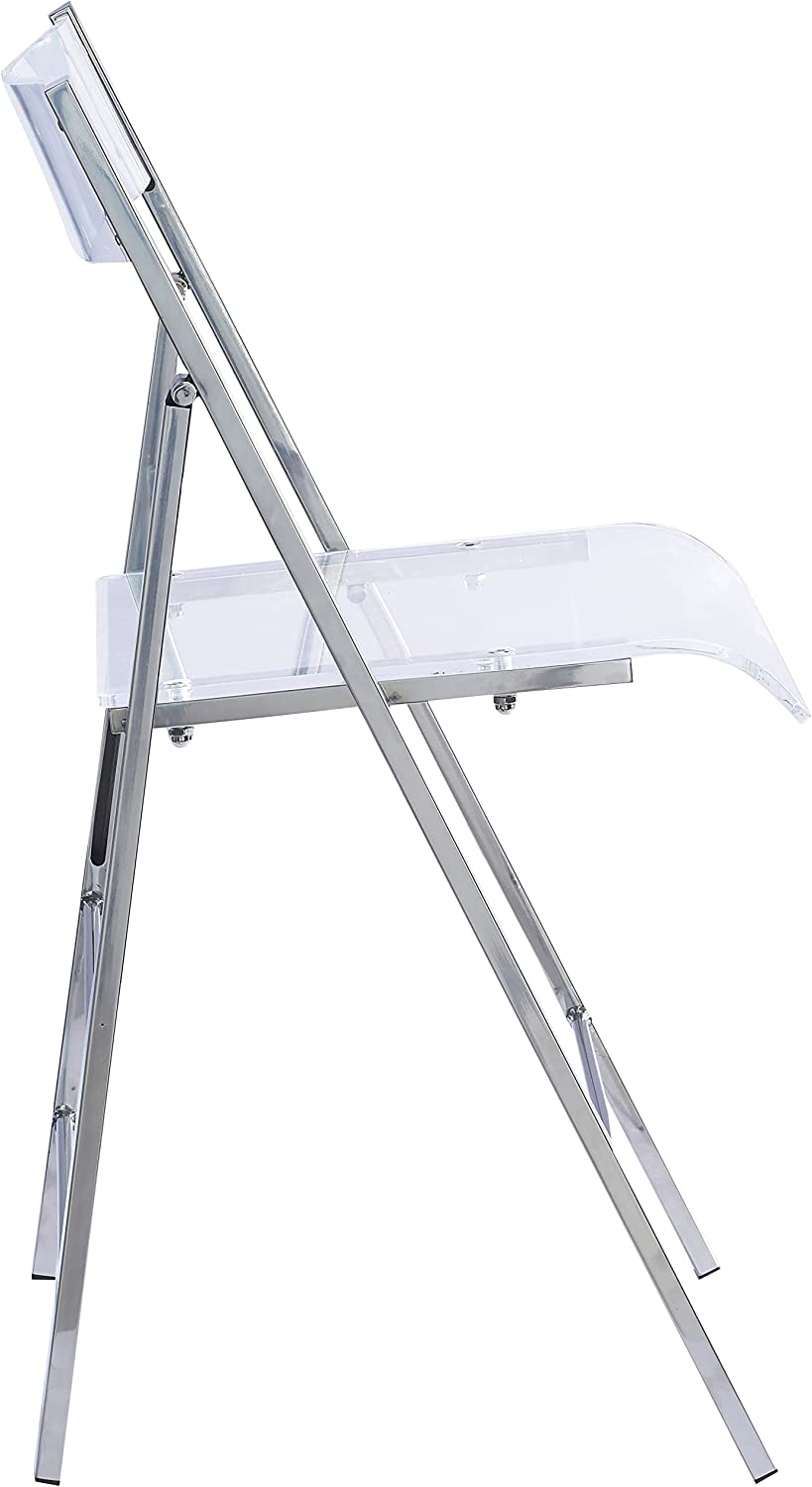 ISL Furnishings Pack of 2- Kasper Flex Luxury Modern Folding Chairs Silver