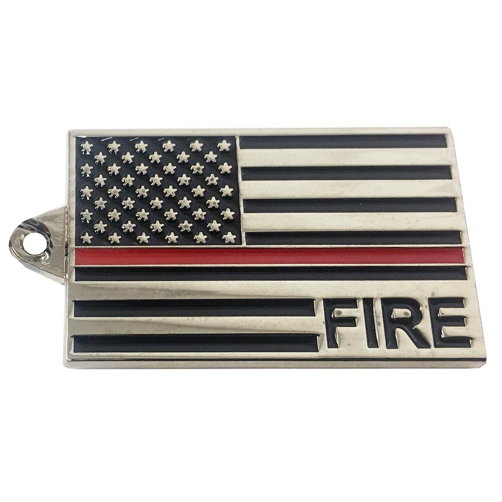 KEY RING-FIRE,RED LINE Bright-Shine (1-1/2&#x22;)