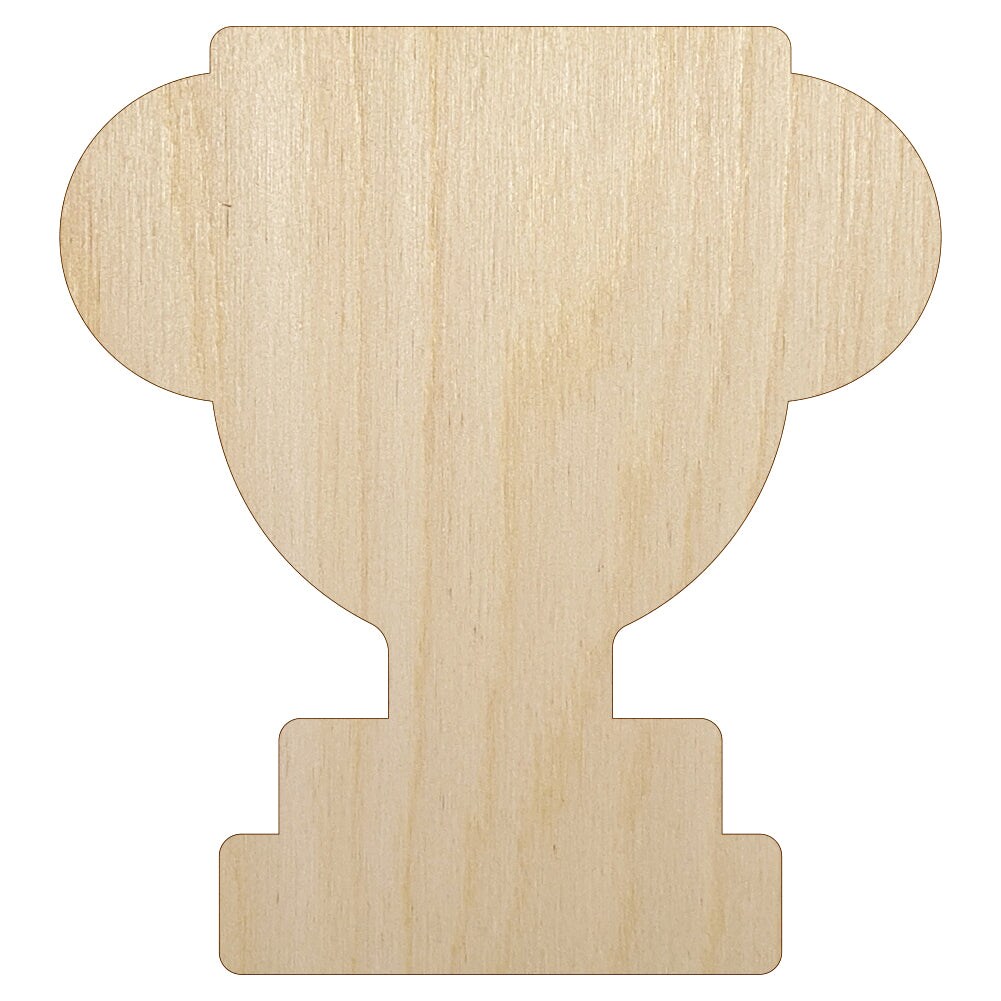 Trophy Award Solid Unfinished Wood Shape Piece Cutout for DIY Craft Projects