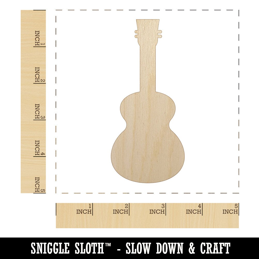Ukulele Solid Unfinished Wood Shape Piece Cutout for DIY Craft Projects