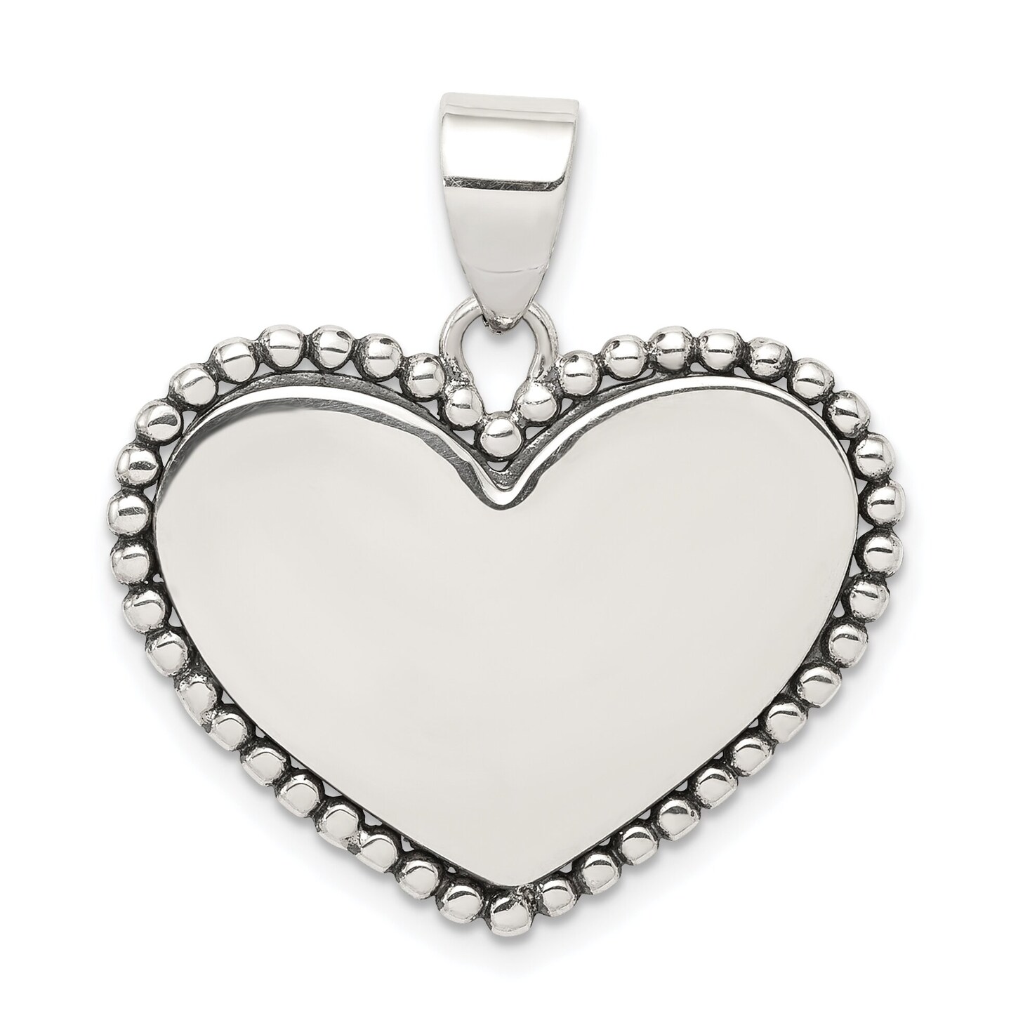 Sterling Silver Heart Pendant Charm Love Jewelry 27mm x 27mm