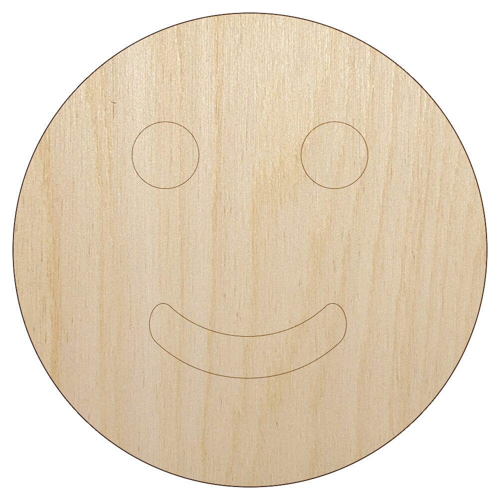 Happy Face Smile Good Job Unfinished Wood Shape Piece Cutout for DIY Craft Projects