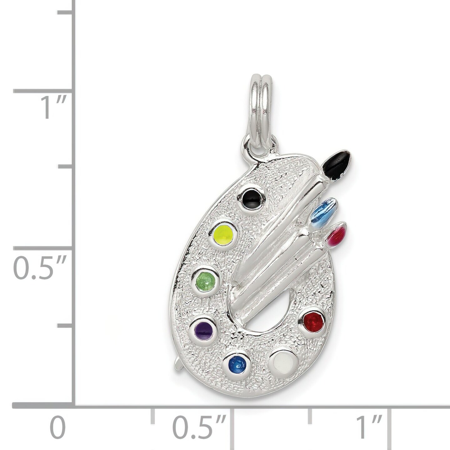Sterling Silver Paint Brush Charm Jewerly 21mm x 14mm