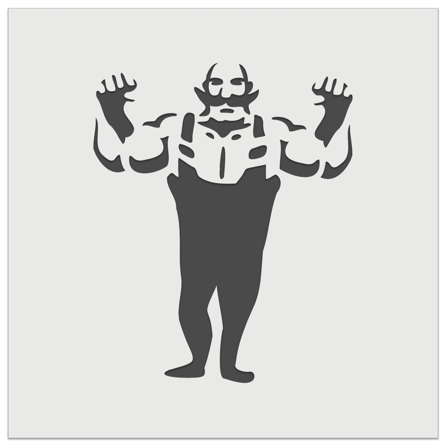 Buff Strong Bald Circus Man with Mustache Wall Cookie DIY Craft Reusable Stencil