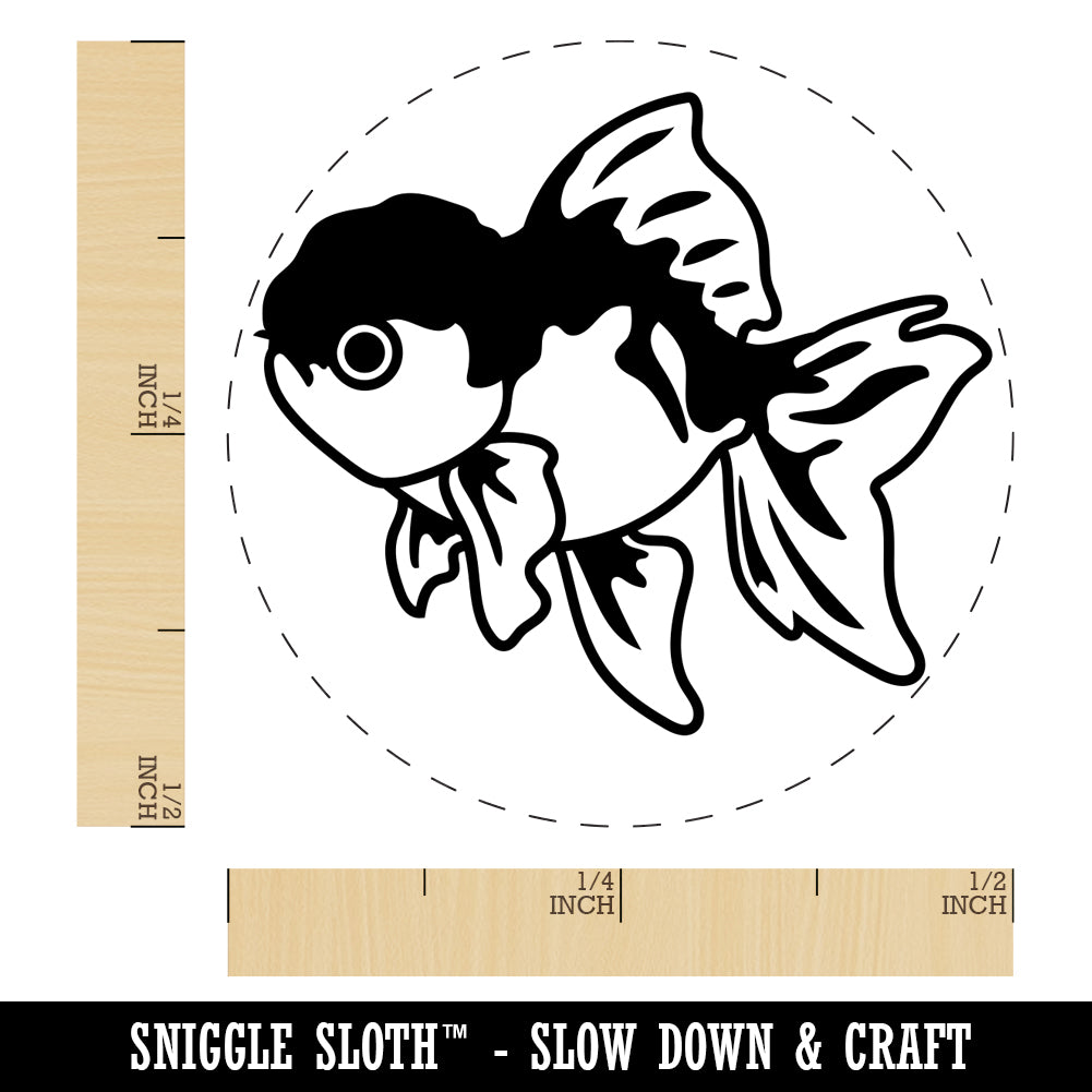 Lionhead Fancy Pet Goldfish Self-Inking Rubber Stamp for Stamping Crafting Planners