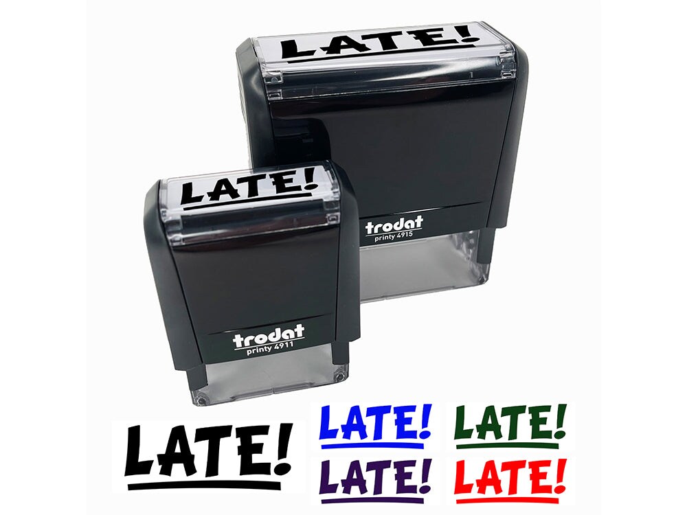 Late School Teacher Self-Inking Rubber Stamp Ink Stamper for Business Office