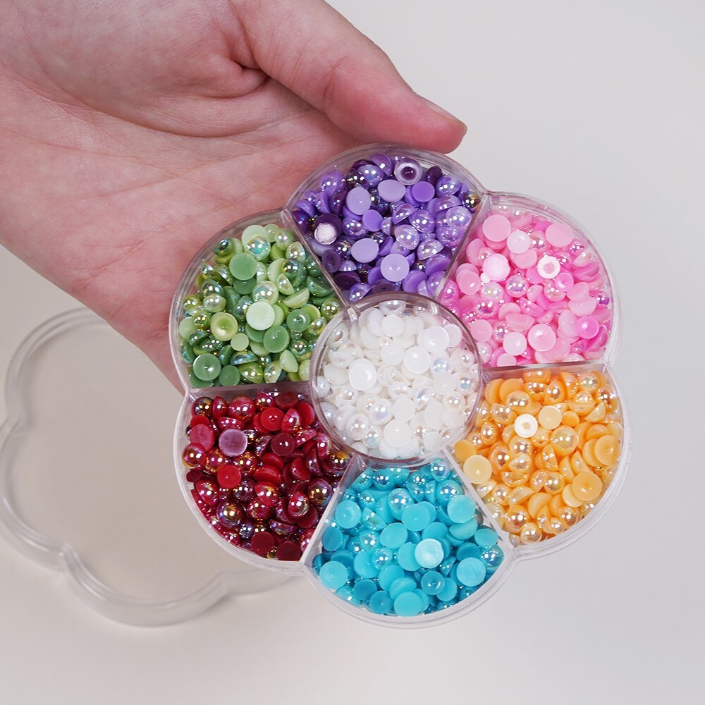 Buttons Galore Flat Back Pearl Assortments for DIY Craft Projects - 7 Unique Colors - 1600 Pieces