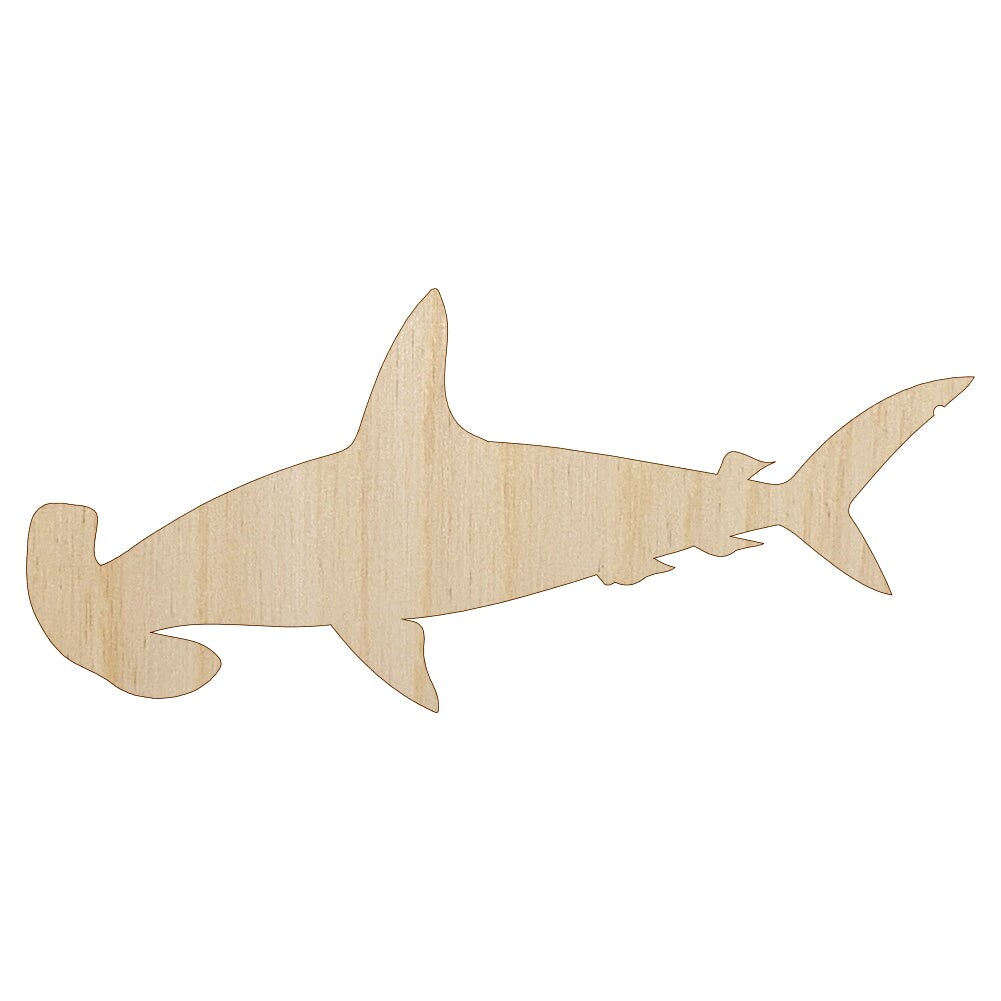 Hammerhead Shark Solid Unfinished Wood Shape Piece Cutout for DIY Craft