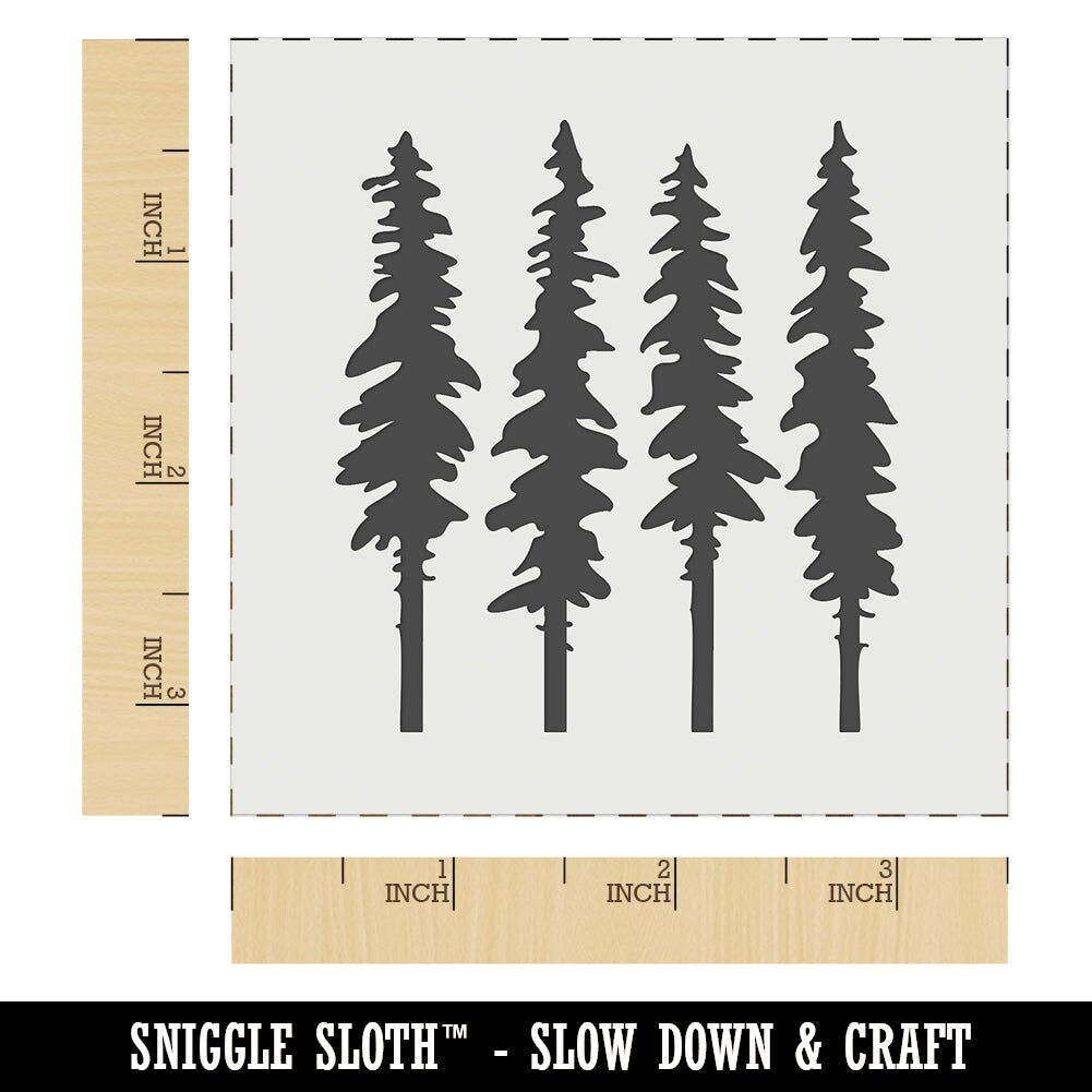 Tall Fir Trees Wall Cookie DIY Craft Reusable Stencil