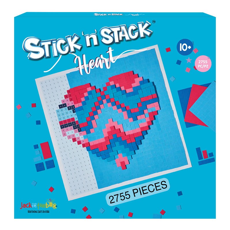 Stick n Stack Mosaic Arts and Crafts for Adults with 3D Foam Stickers - Heart Design - Great Stress Buster Craft Kits for Adults…