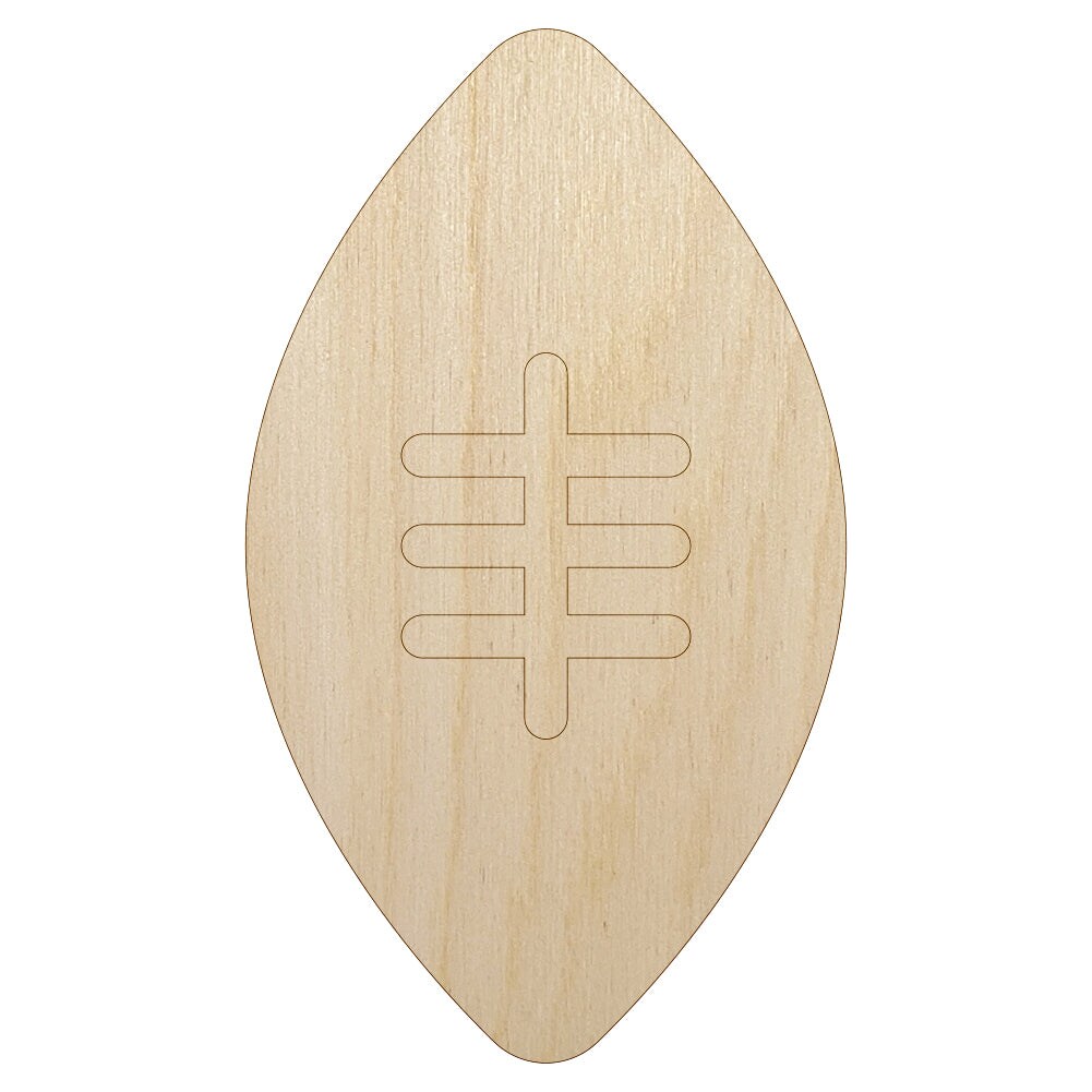 Football Icon Unfinished Wood Shape Piece Cutout for DIY Craft Projects