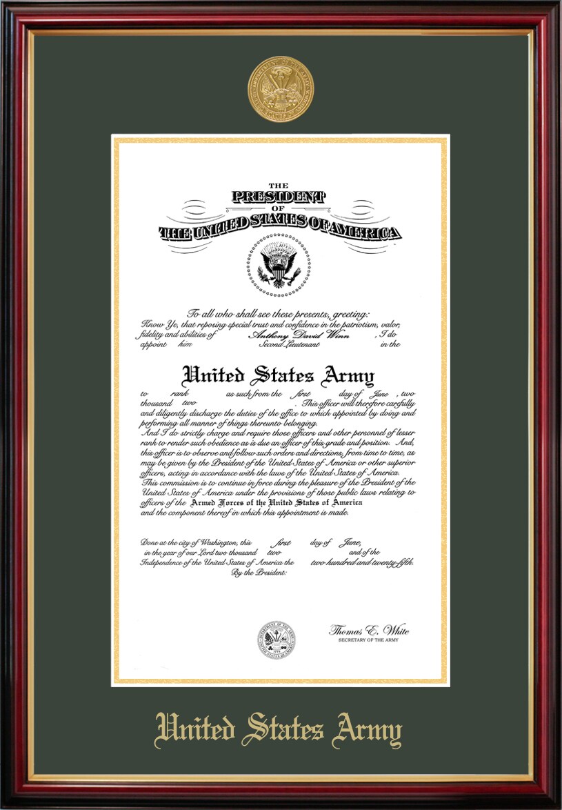 Patriot Frames Army 11x14 Certificate Petite Frame with Gold Medallion
