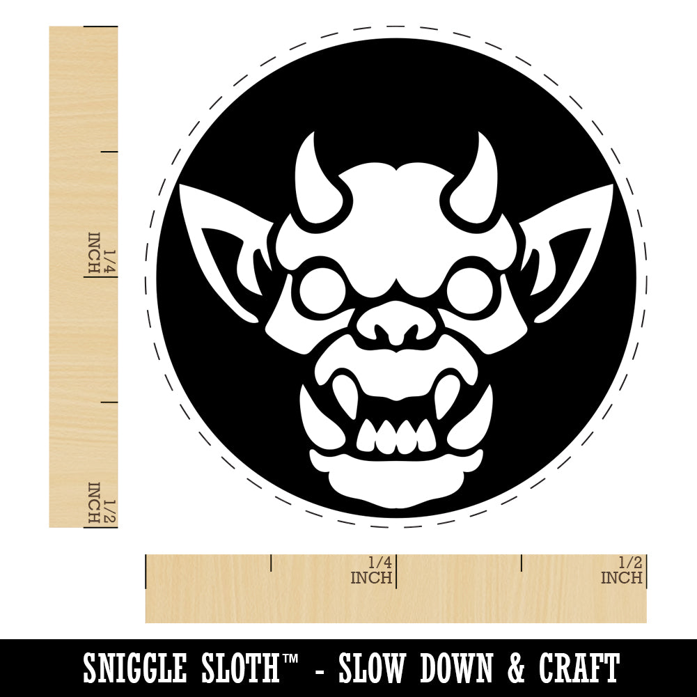 Horned Gargoyle Head Self-Inking Rubber Stamp for Stamping Crafting Planners