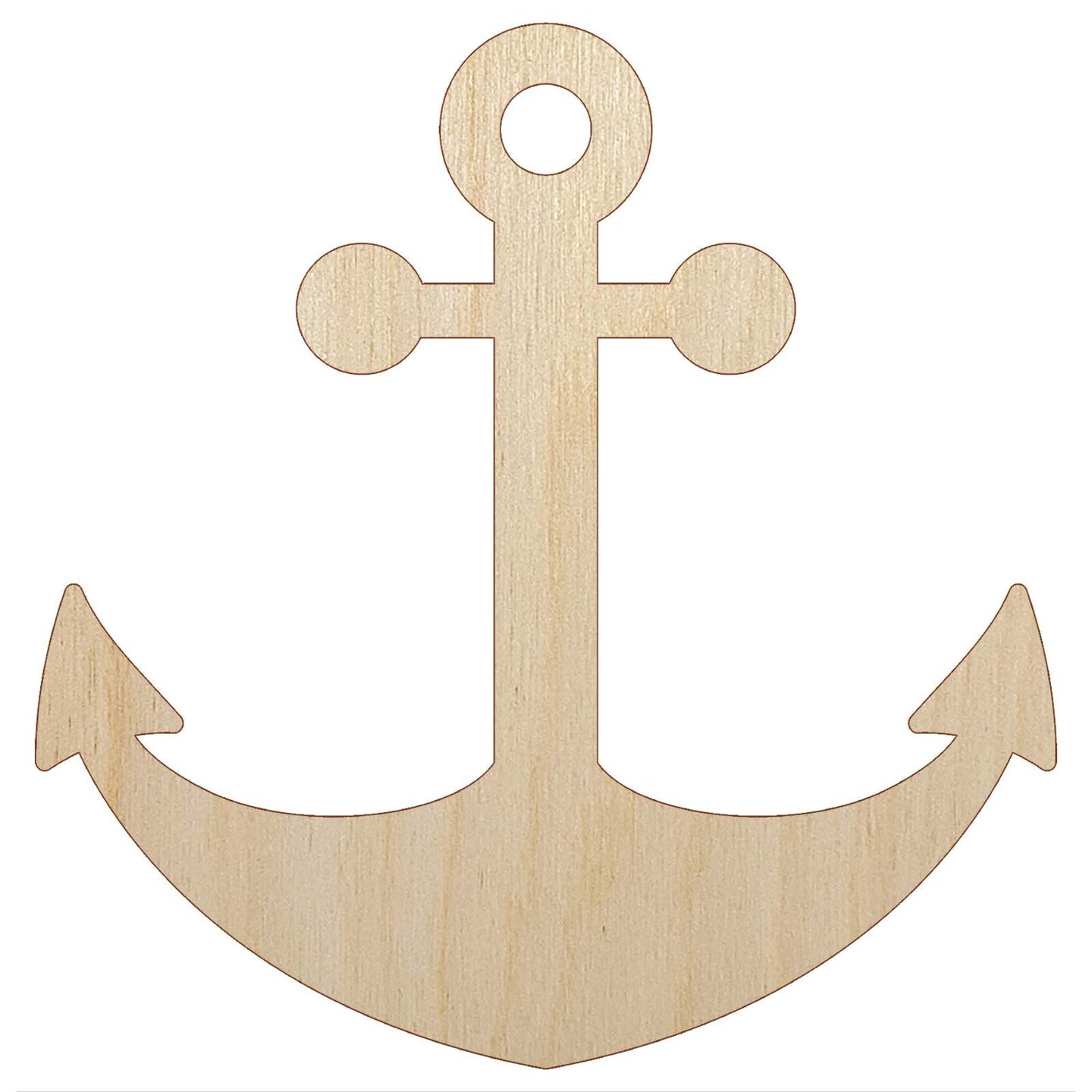 Ship Anchor Nautical Unfinished Wood Shape Piece Cutout for DIY Craft Projects