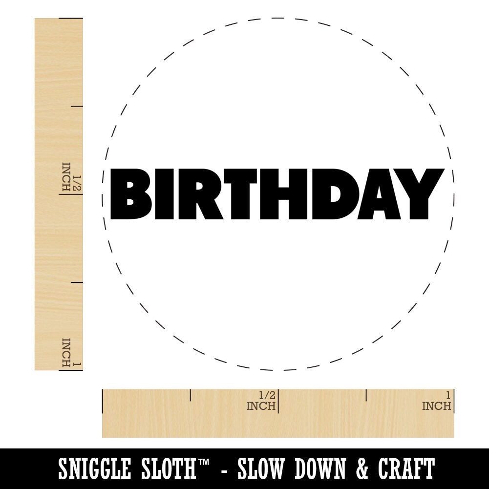 Birthday Bold Text Self-Inking Rubber Stamp for Stamping Crafting Planners