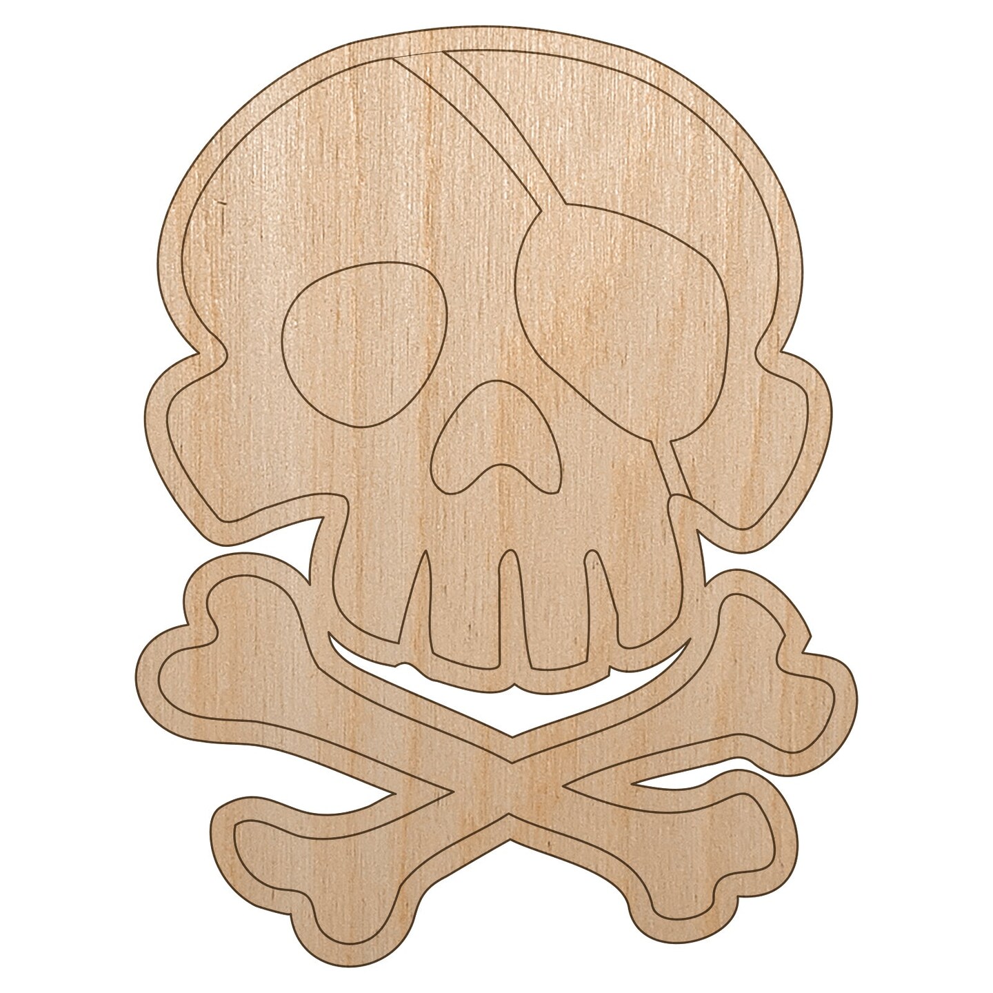 Rodger Cut Out Pirate Skull and Crossbones Jolly Roger Unfinished Wood Shape Piece ...