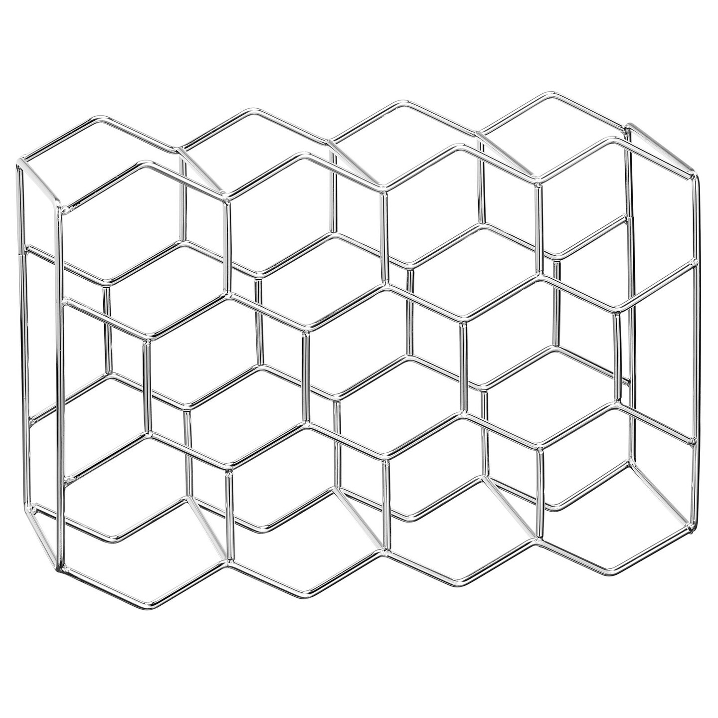 mDesign Hexagon 11 Bottle Wine Rack for Kitchen Counter or Fridge