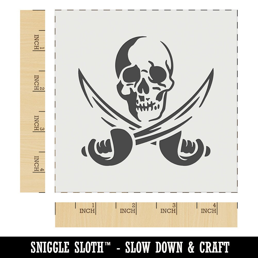 Pirate Skull and Swords Jolly Roger Wall Cookie DIY Craft Reusable Stencil | Michaels