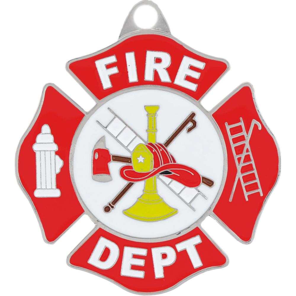 Fire Dept. Enamel Keychain