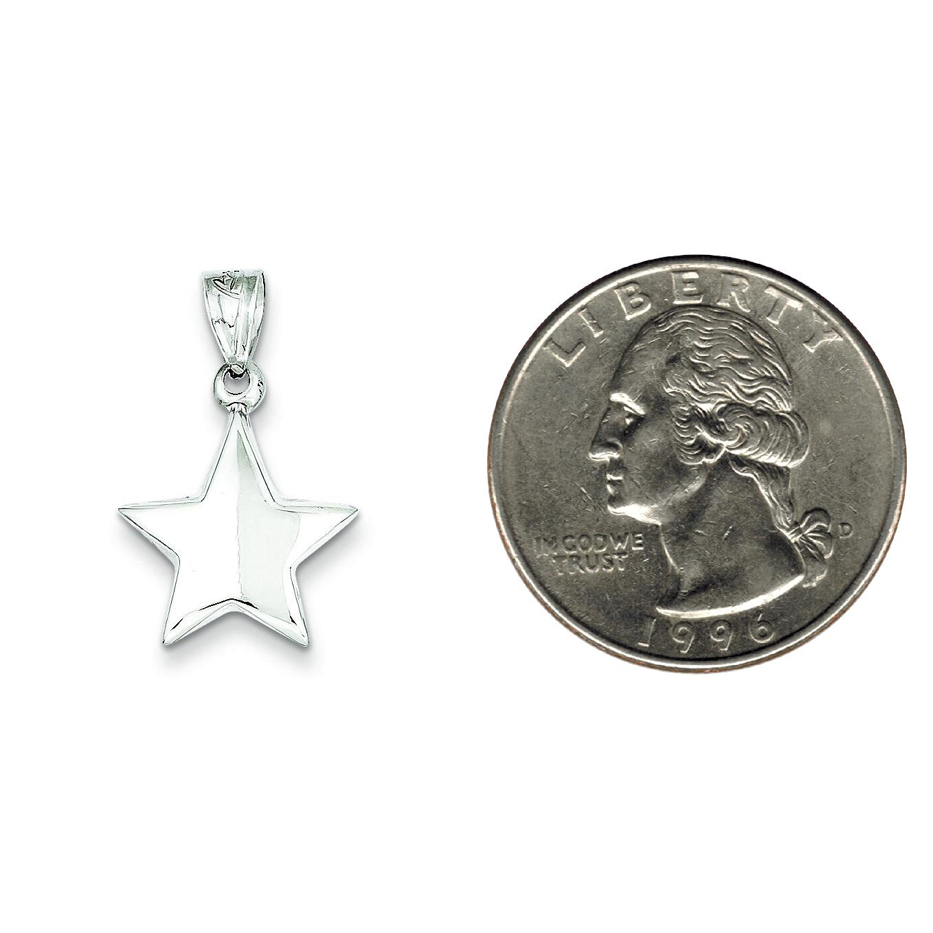 Sterling Silver Star Charm Pendant Celestial Jewelry 23mm x 16mm