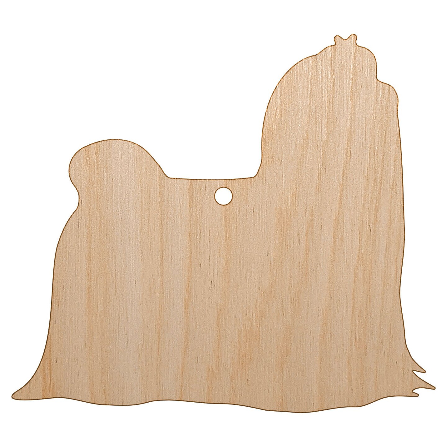 Maltese Dog Solid Unfinished Craft Wood Holiday Christmas Tree DIY Pre-Drilled Ornament