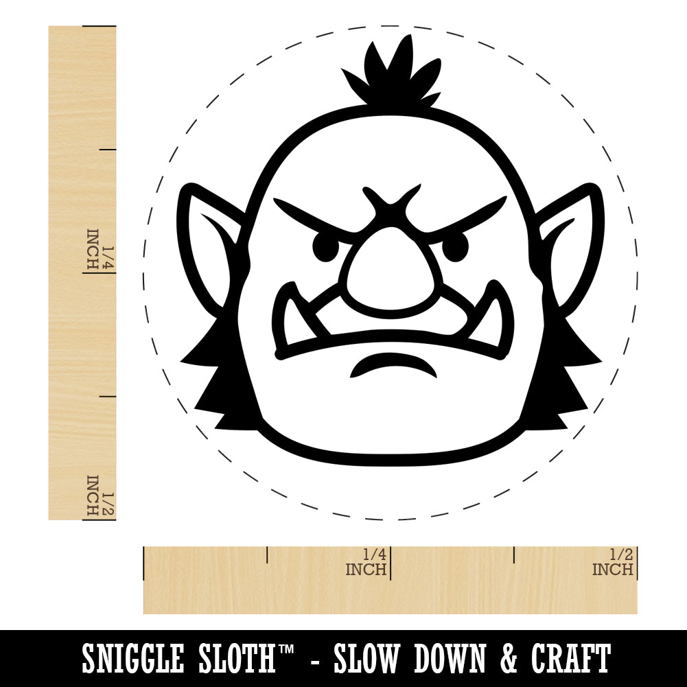 Orc Male Character Face Self-Inking Rubber Stamp for Stamping Crafting Planners