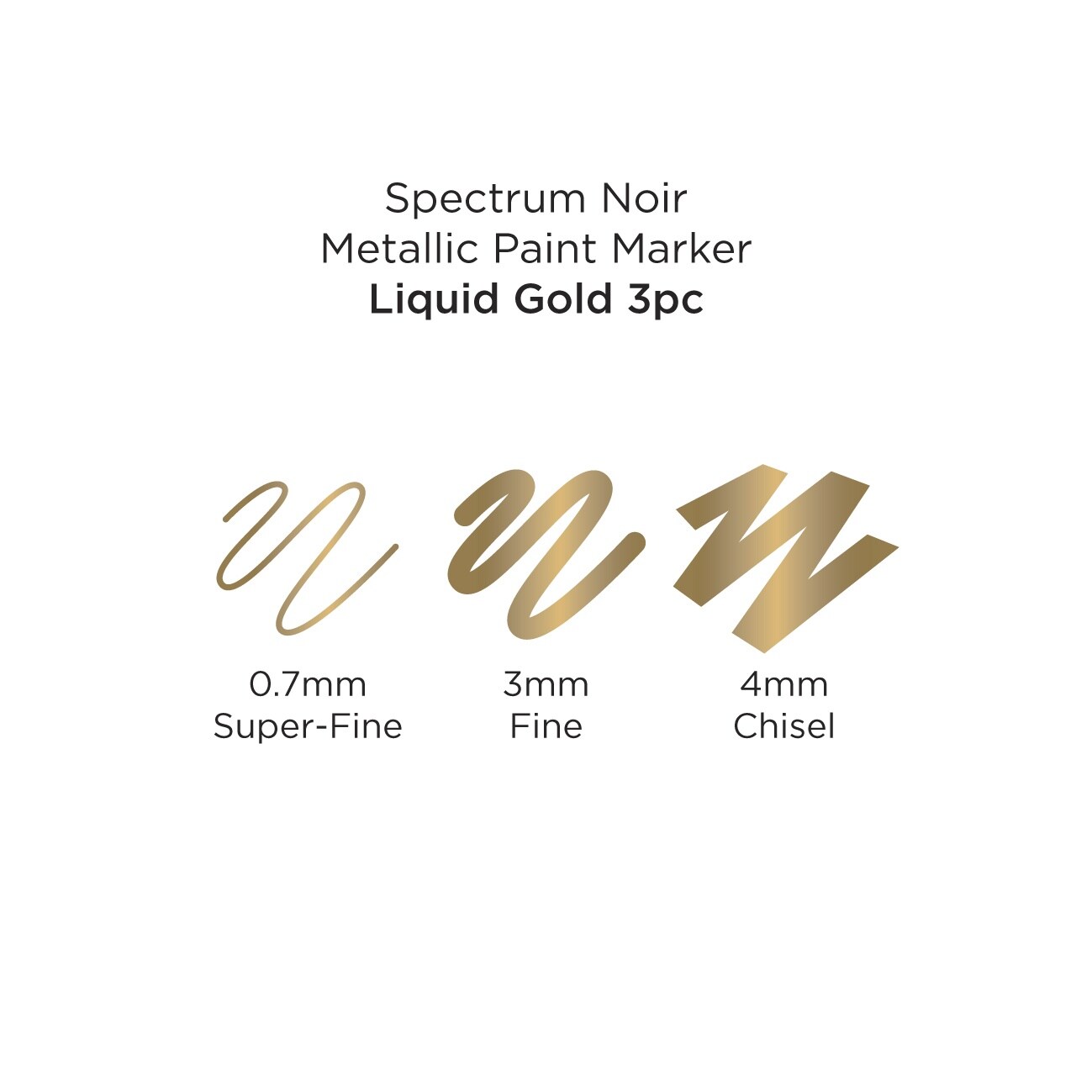 Spectrum Noir Metallic Paint Marker 3/PKg-Liquid Gold