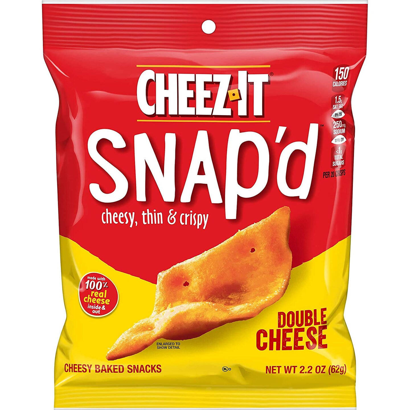 Snap&#x27;d Double Cheese, 2.2 oz (Case of 6)