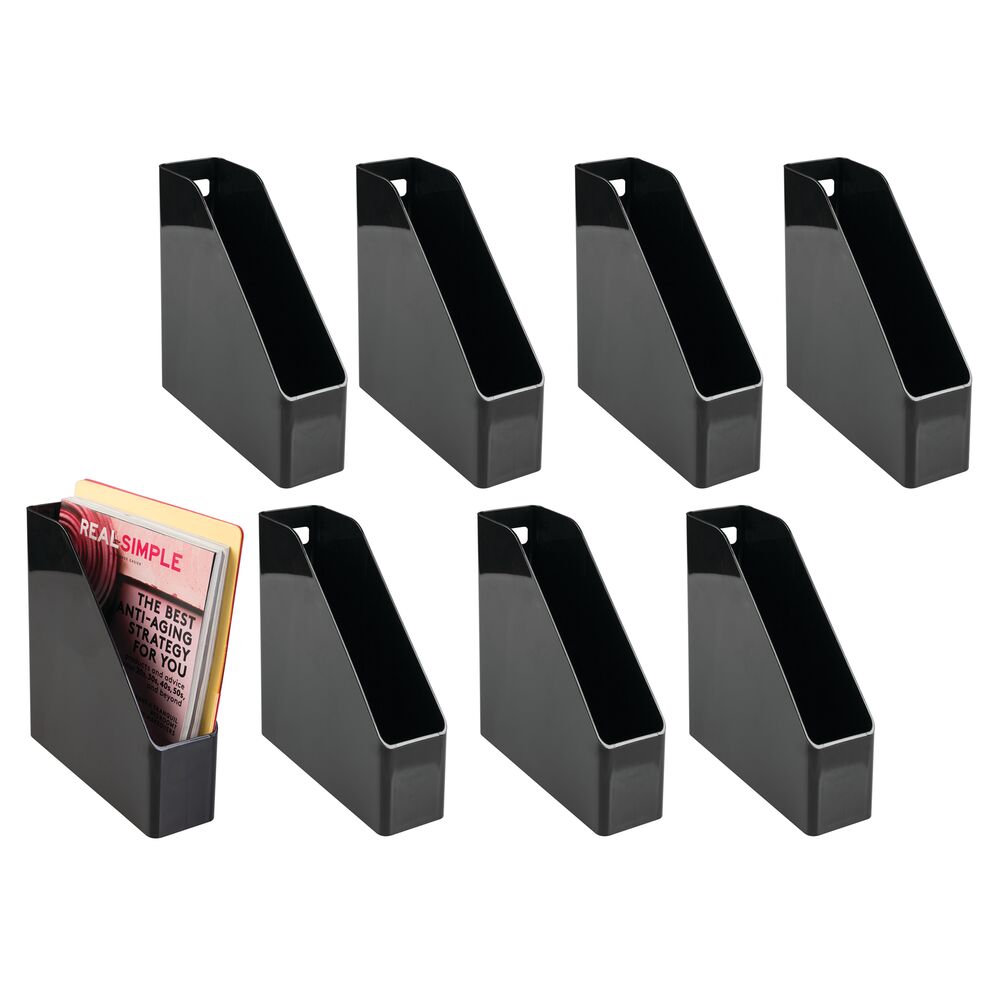 mDesign Plastic File Folder Bin, Office Desktop Organizer, 8 Pack