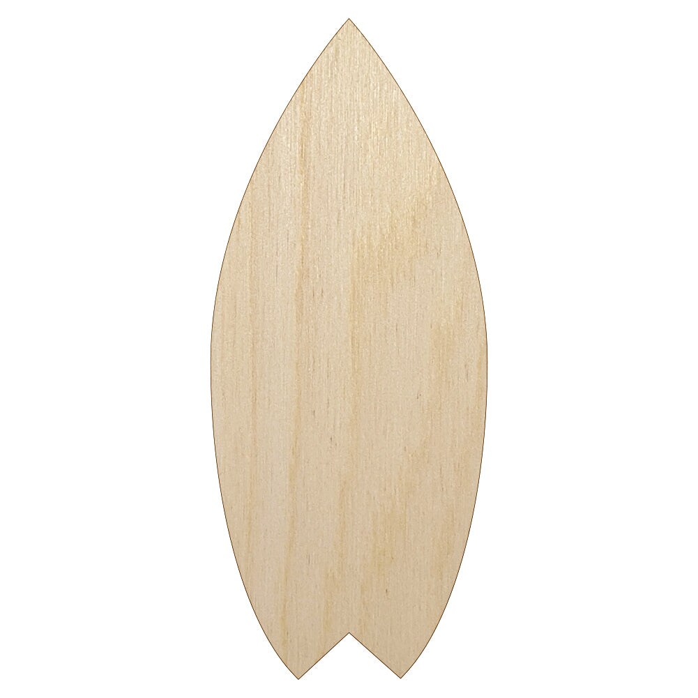 Surfboard Solid Unfinished Wood Shape Piece Cutout for DIY Craft Projects
