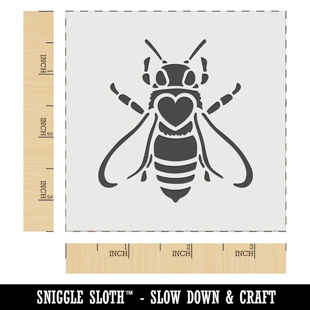 Honey Bee with Heart on Back Wall Cookie DIY Craft Reusable Stencil