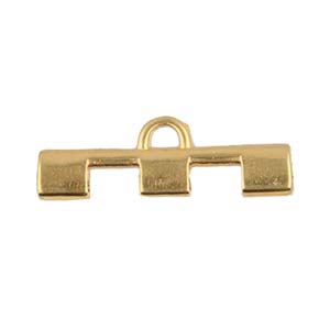 Soros III, Tila Bead End 24K Gold Plate, 2 pieces