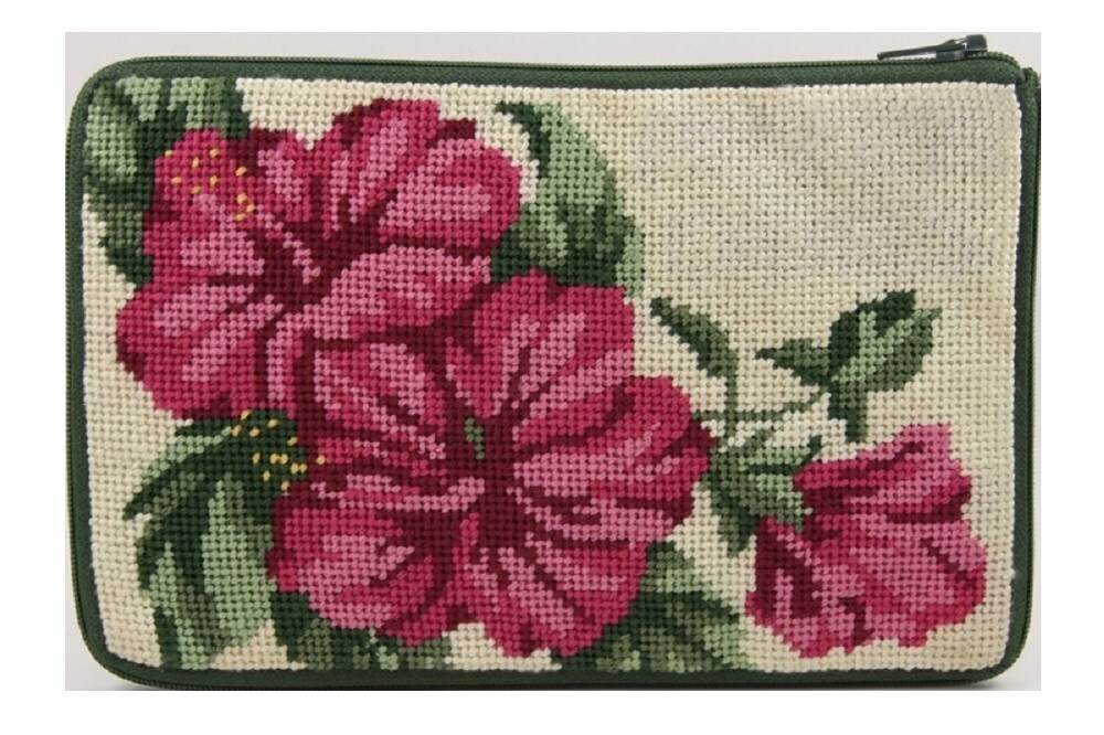Cosmetic Purse - Hibiscus - Needlepoint Kit