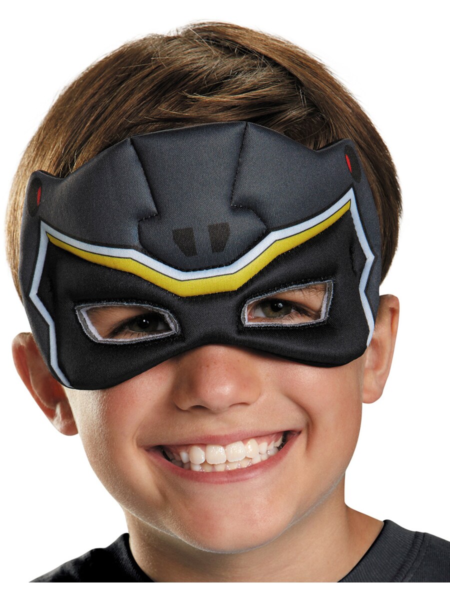 Childs Black Power Ranger Top-Of-Head Puffy Half Mask