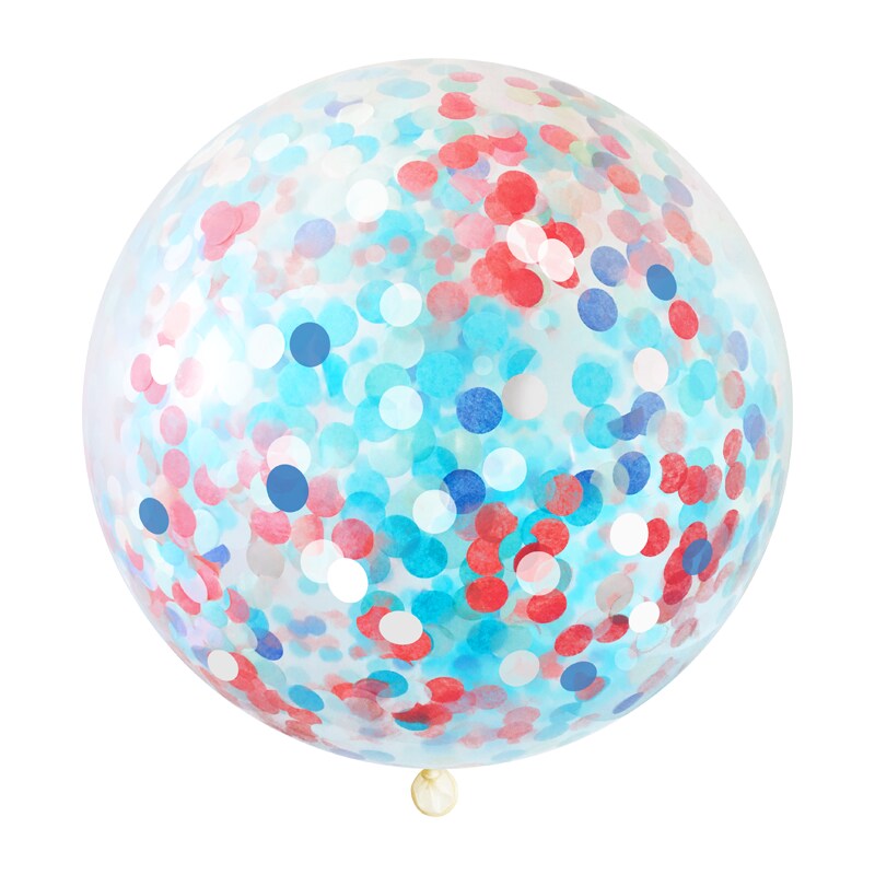 Jumbo Confetti Balloon - Red, White &#x26; Blue
