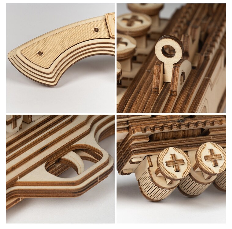 Robotime 3D Wooden Puzzle Games - LQ501 Shotgun Model - Building Kits Toys for Children
