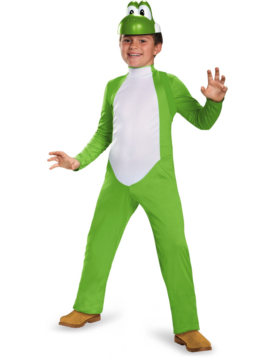 Child's Boys Deluxe Super Mario Brothers Yoshi Dinosaur Companion Costume