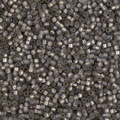 Miyuki Delica Bead 11/0, DB0631, Dyed Rustic Gray Silver Lined Alabaster, 5 grams