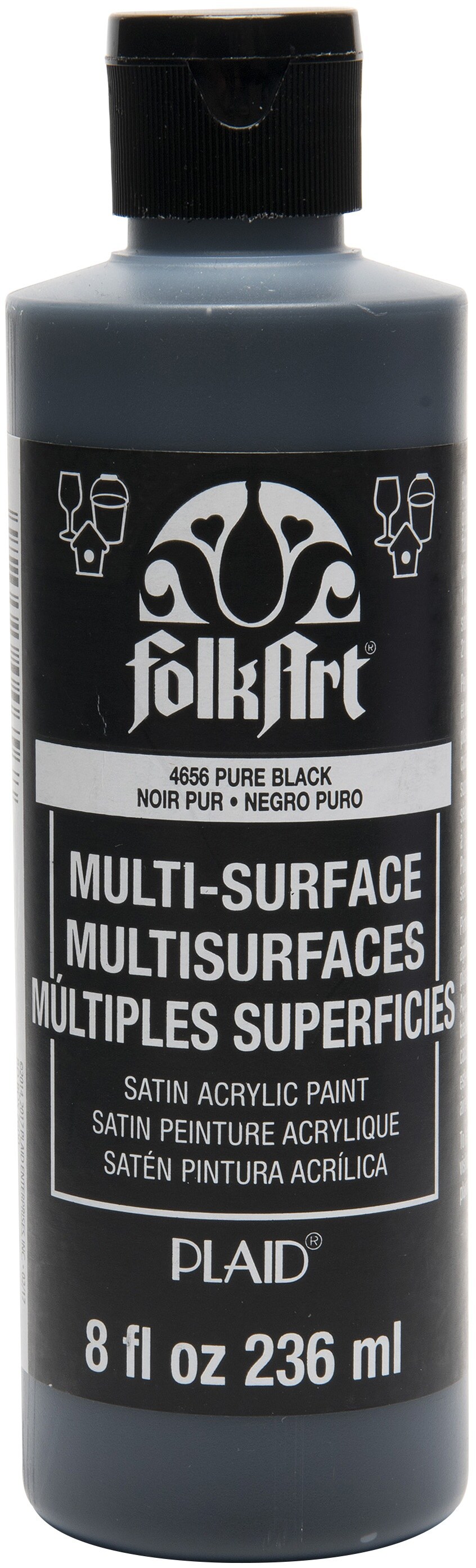 Folkart MultiSurface Paint 8OzPure Black Michaels