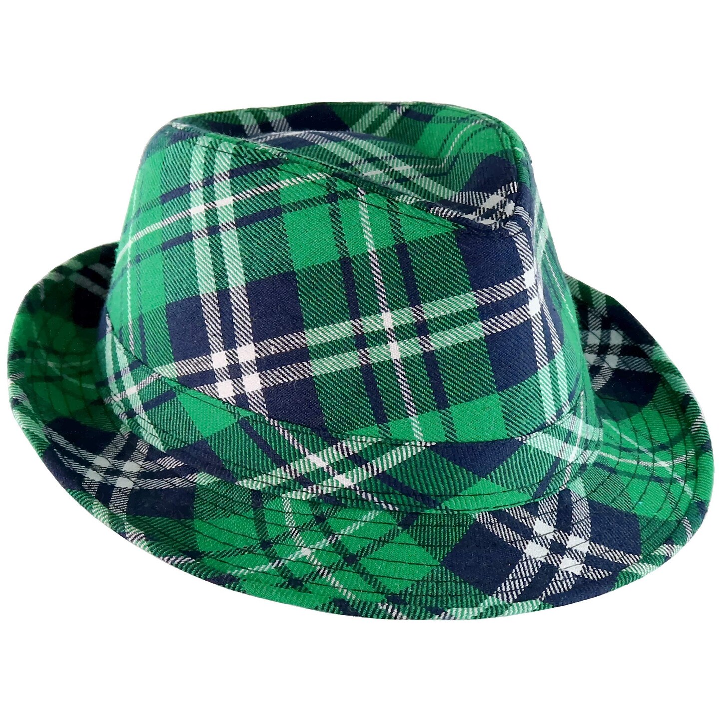 Irish Plaid Green Fedora - St. Patrick&#x27;s Day Costume Accessories Leprechaun Hat for Men Women and Kids