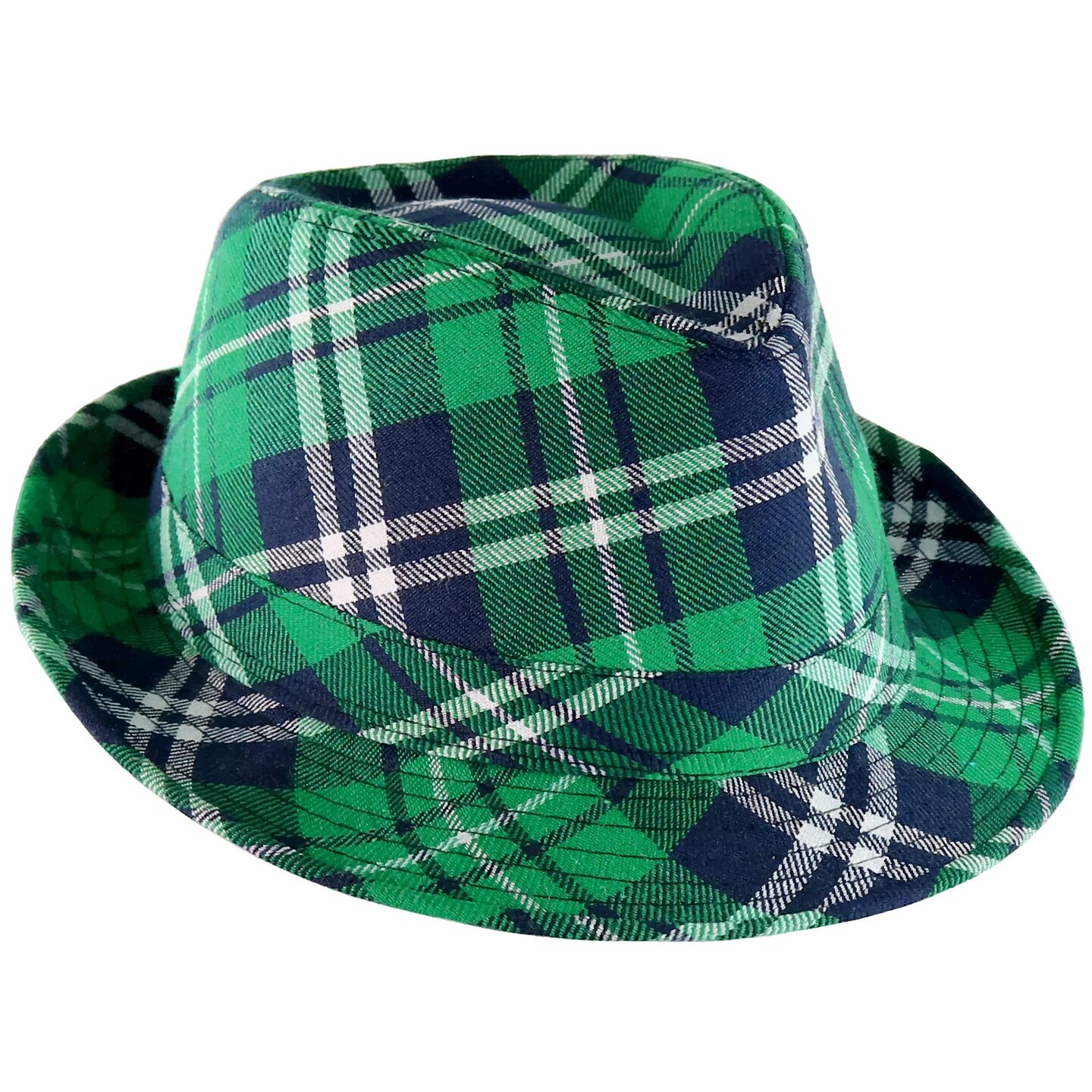 Irish Plaid Green Fedora - St. Patrick's Day Costume Accessories Leprechaun Hat for Men Women and Kids
