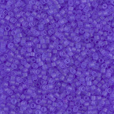 Miyuki Delica Bead 11/0, DB0783, Dyed Semi-Frosted Transparent Purple, 5 grams