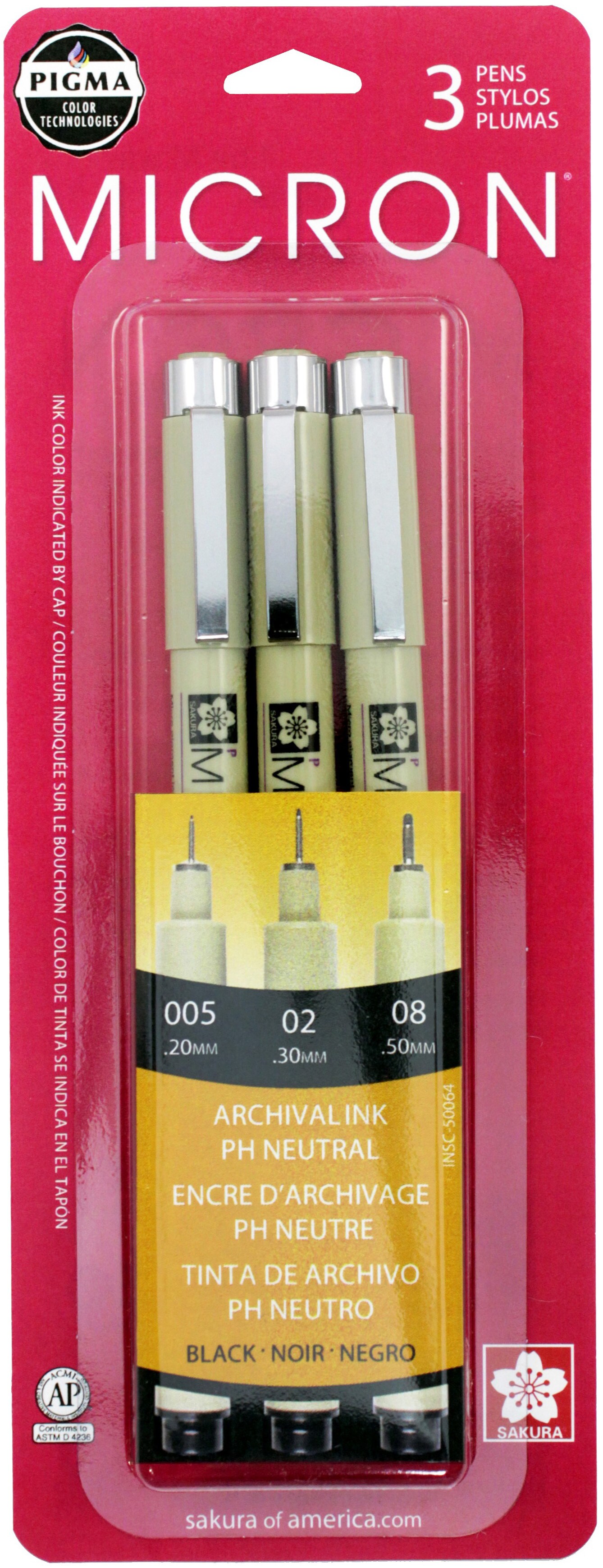 Pigma Micron Pen 3-Pack
