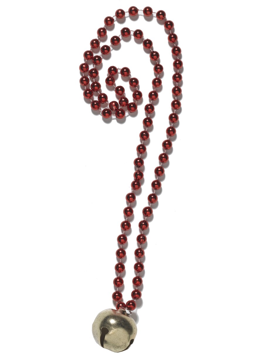 33" Christmas Santa Claus Sleigh Bell Necklace Festive Holiday Costume Accessory