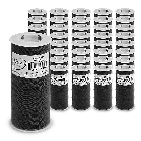 Pack of 36 Premium Matte Tulle Spool of 6-inch X 25 Yards