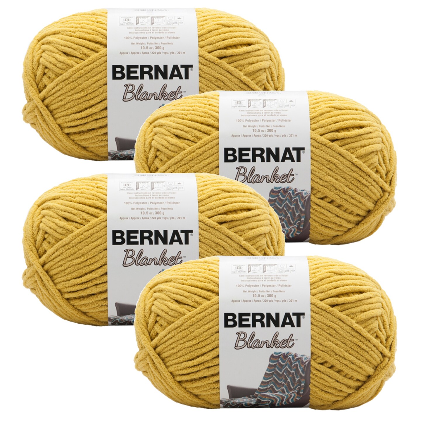 (Pack of 4) Bernat Blanket Big Ball Yarn-Moss-Coastal Collection