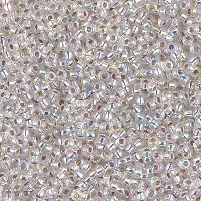Miyuki 11 Round Seed Bead, 11-1001, Silver Lined Crystal AB, 13 grams