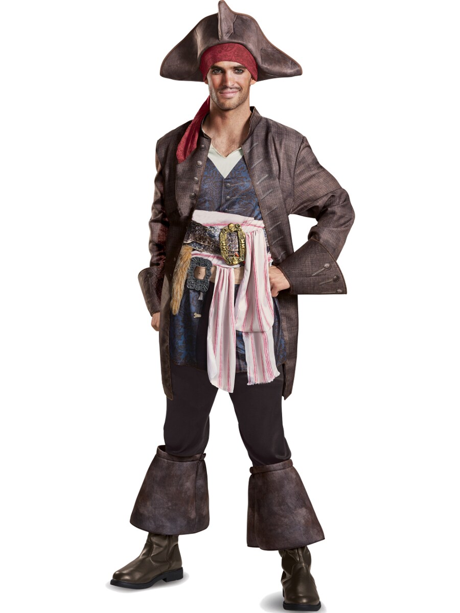 Mens Deluxe Pirates Of The Caribbean 5 Captain Jack Sparrow Costume